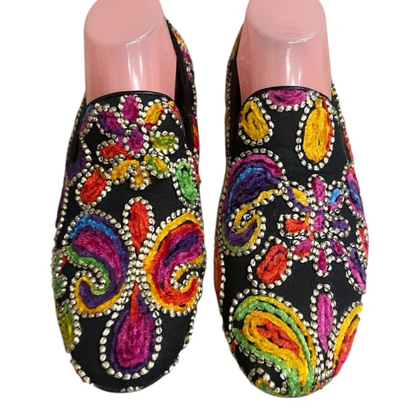 Giorgio Brutini Mens Loafers Shoes Multicolor Fabric Slip-On Paisley 7 New - Picture 2 of 14
